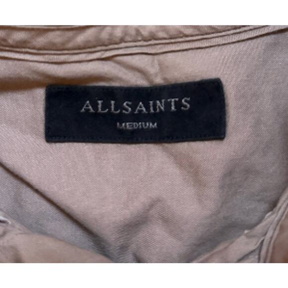 AllSaints Shirt Mens Medium Short Sleeve Button Up - Picture 4 of 6